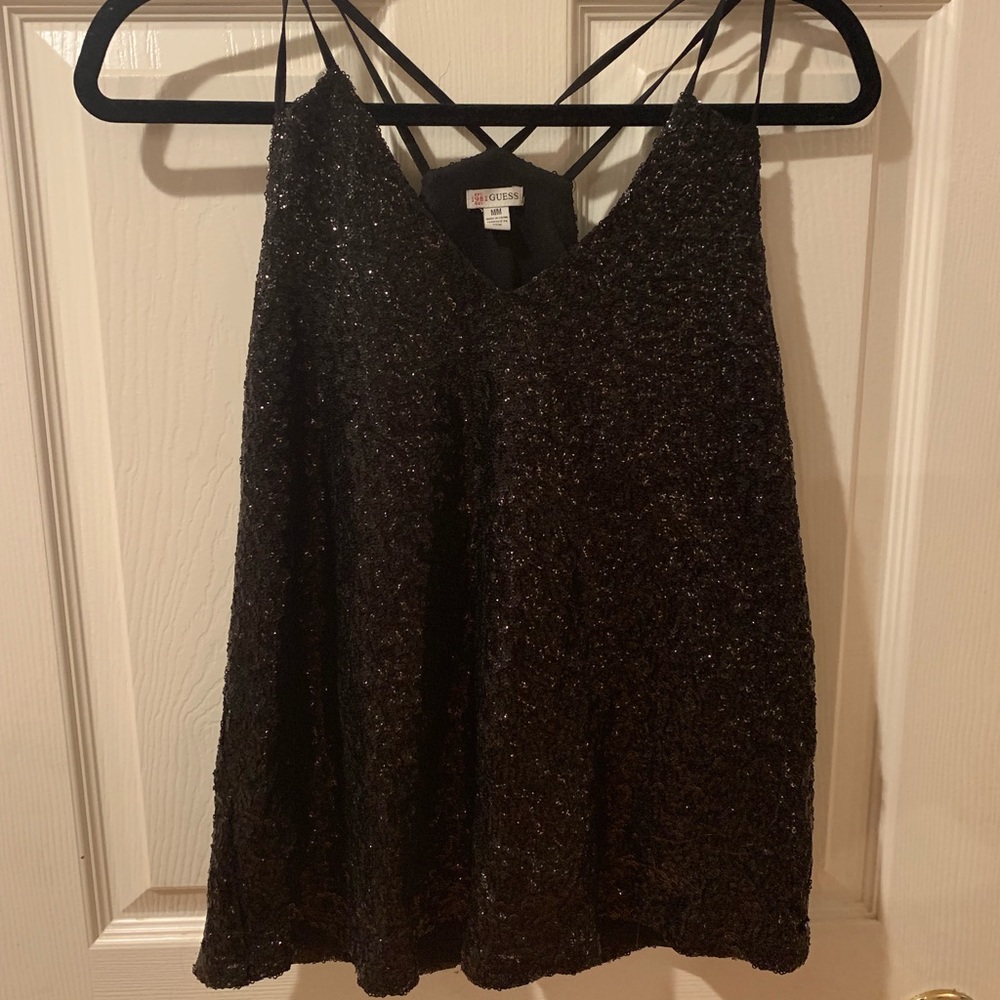 Black sparkly tank top